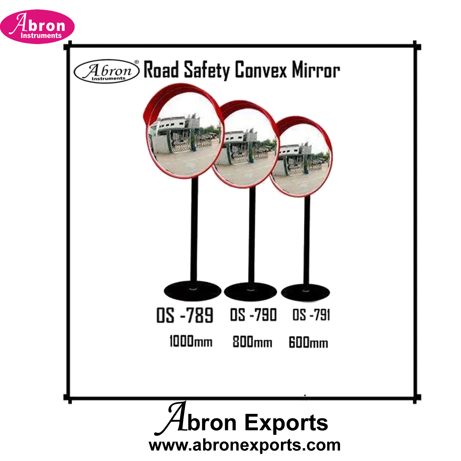 Safety Road Safety Mirror Convex Traffic 24inch 36inch 40inch 60-80-100cm 40 Inch With Stands Abron AG-3828MC1S 